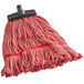Huskee Muscle Mop Red Large Blend Loop End Wet Mop Head with Screw-On Band Large RD- 6 pack